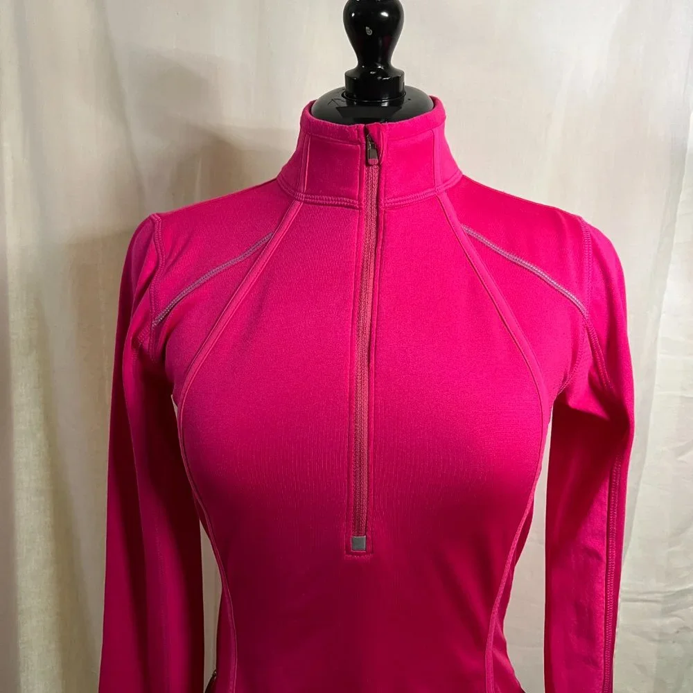 Athleta Womens Turtleneck  XXS Pink Plush Tech 3.0 Mock Neck 1/2 Zip Pullover - Picture 13 of 16